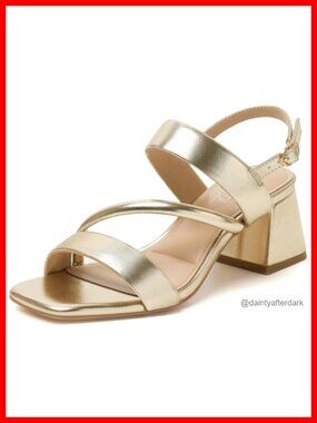 Block Heel Sandals Square Open Toe Slingback Strappy Low Heels for Women